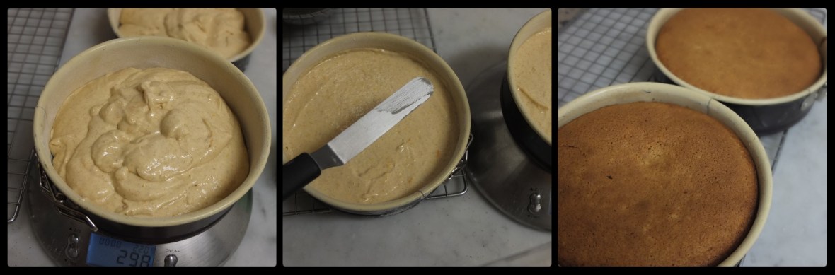 Orange spiced cake sponge, baking