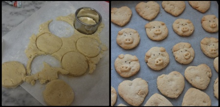 Vegan macadamia vanilla cookies - baking shapes