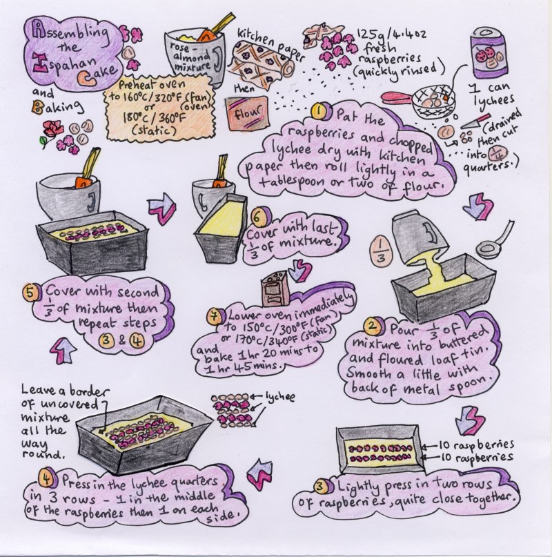 Ispahan cake illustrated recipe