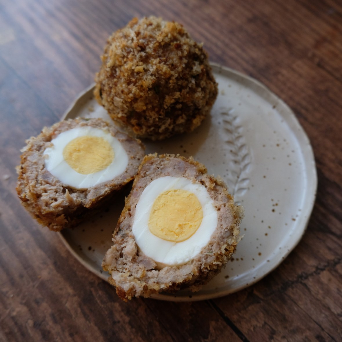 Spiced sausage meat scotch eggs