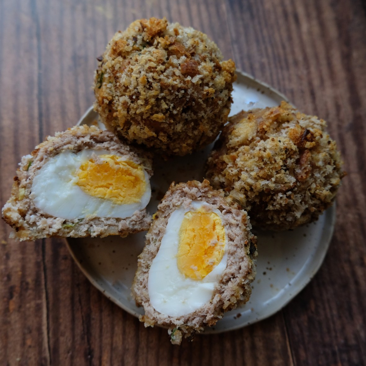 Chinese 5-spice and spring onion minced pork scotch eggs