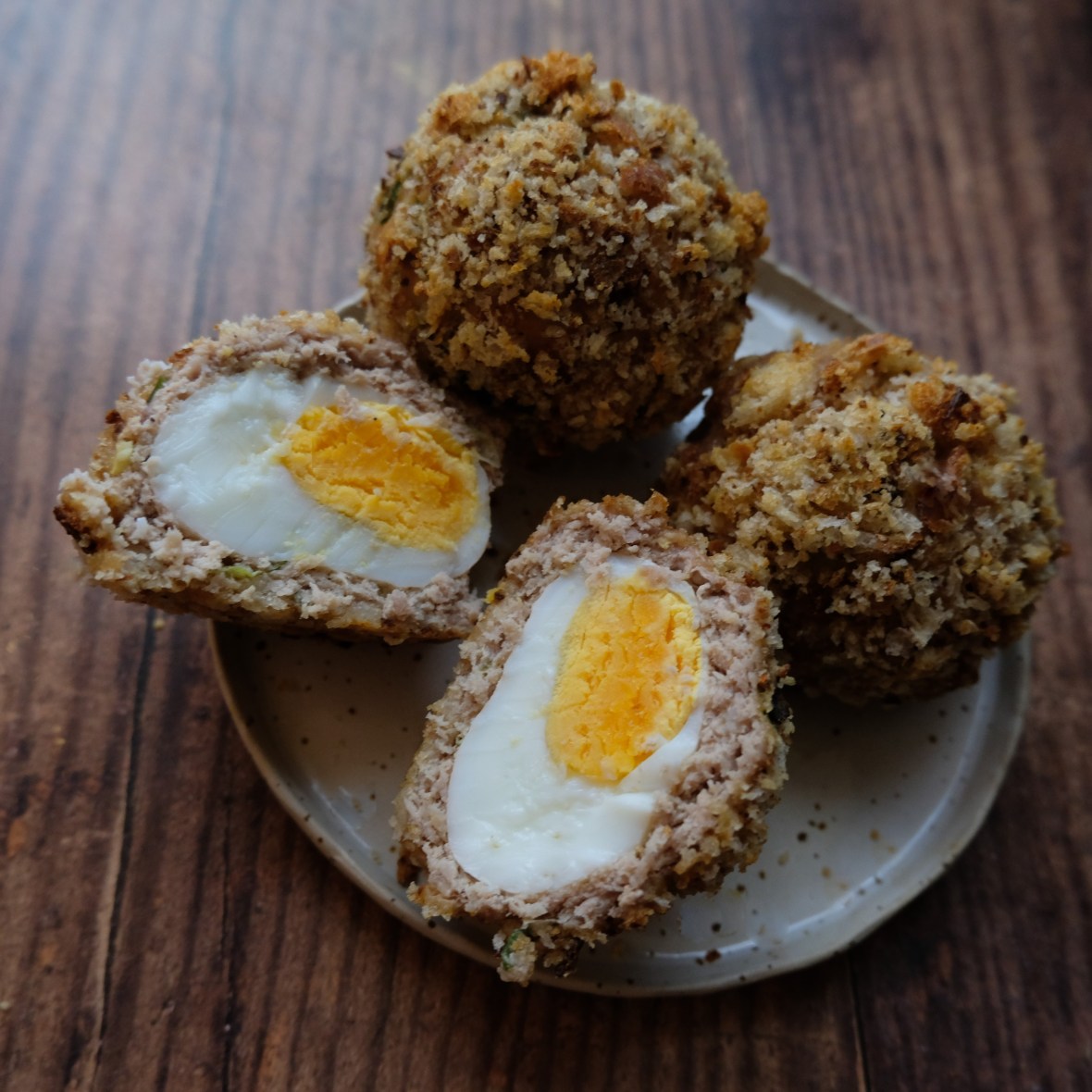 Chinese 5-spice and spring onion minced pork scotch eggs