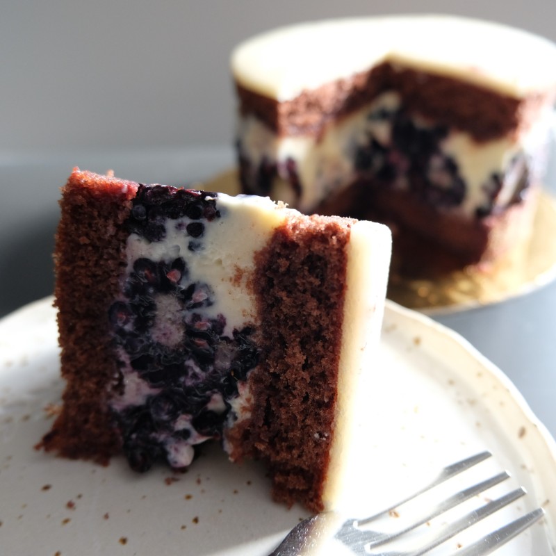 Blackberry chocolate layer cake