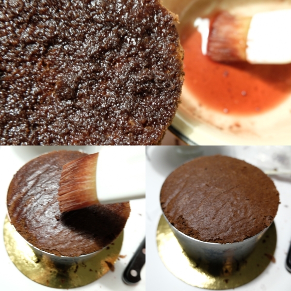 Blackberry chocolate layer cake - Mûrier assembly 3