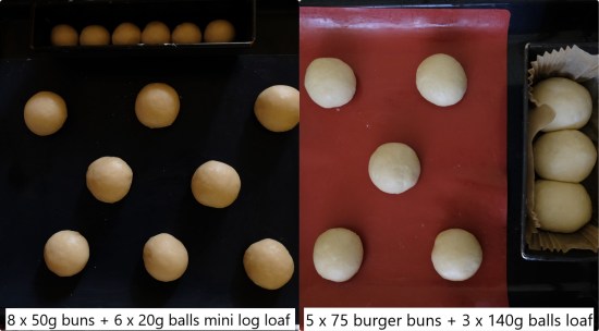 Sourdough brioche shapes for final proof