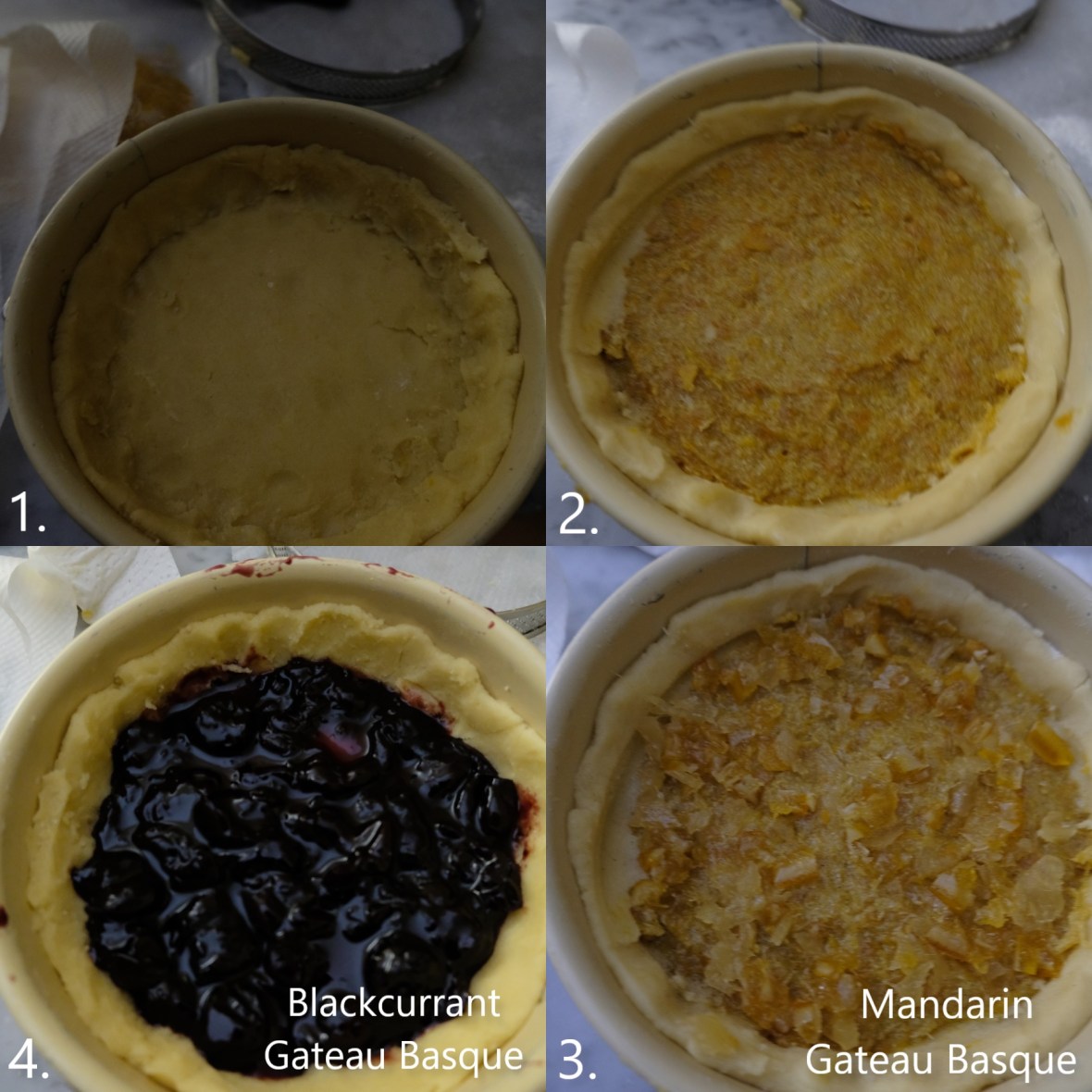 Assembling Gateaux Basques 2 - jam or compote layer