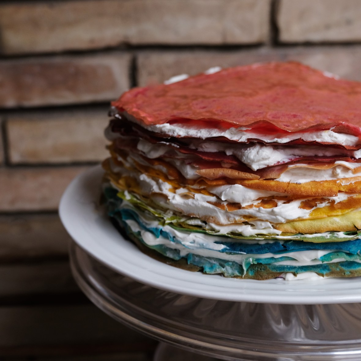 Rainbow crepe cake