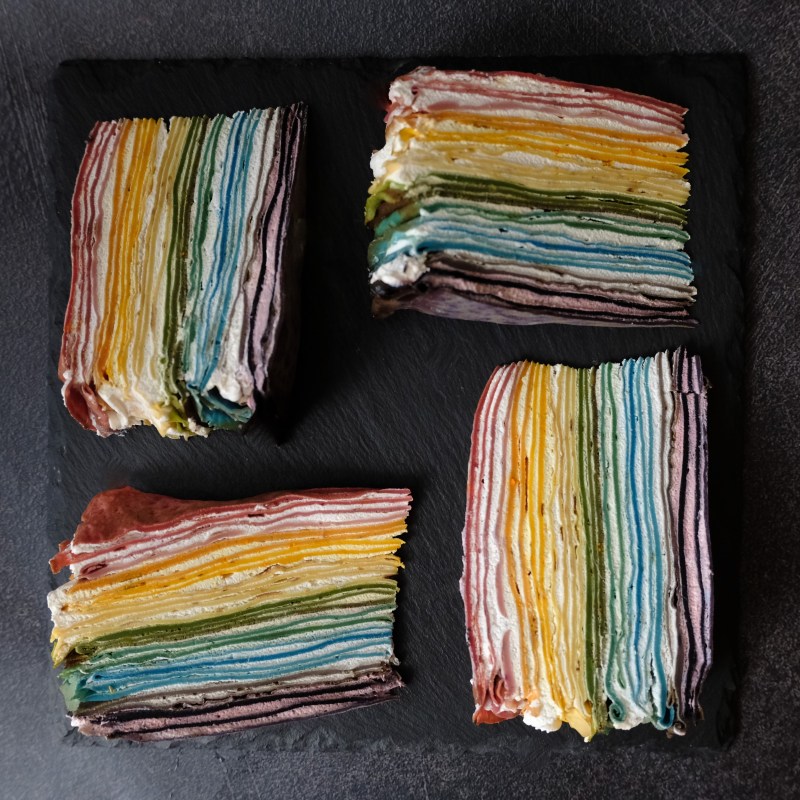 Rainbow crepe cake