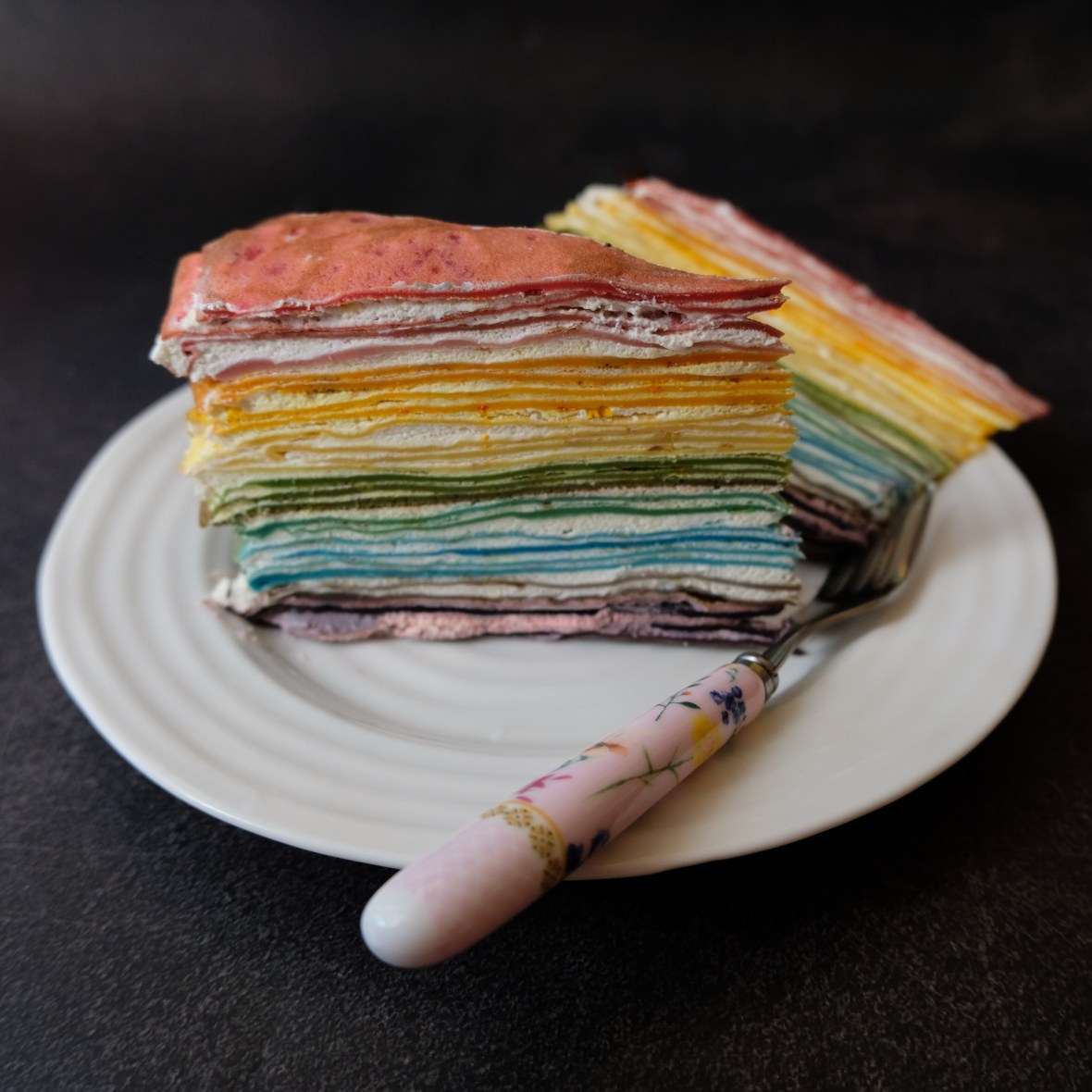 Rainbow crepe cake