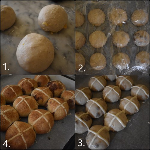 Baking sourdough hot cross buns
