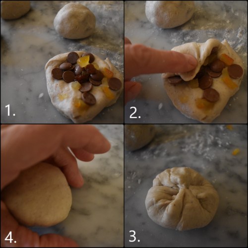 Shaping hot cross buns