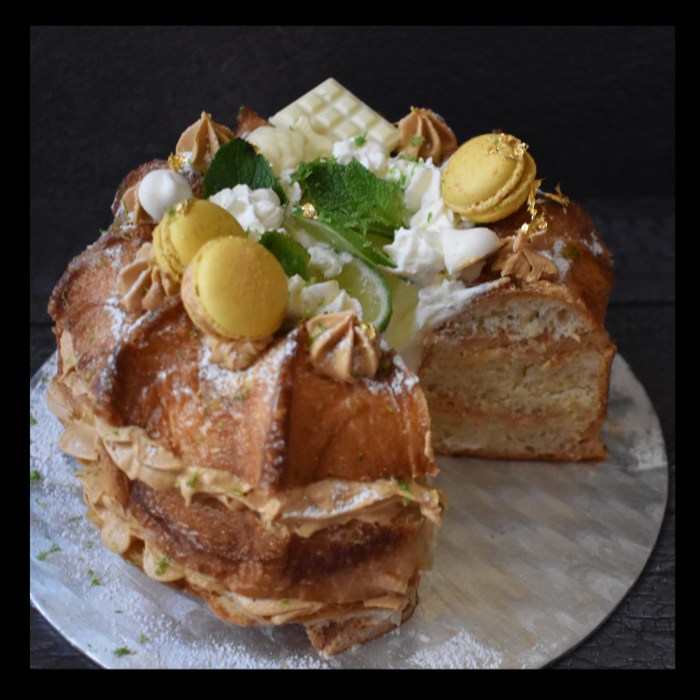 Mojito dulce de leche brioche cake