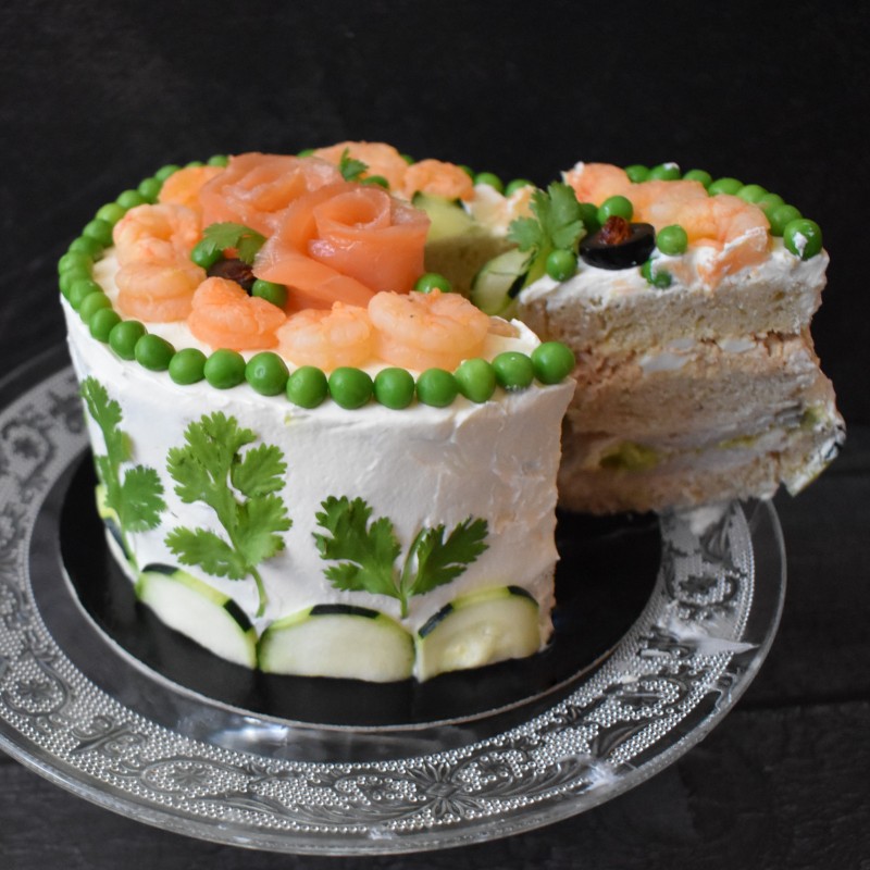 Smorgastarta, Swedish sandwich cake with sourdough bread