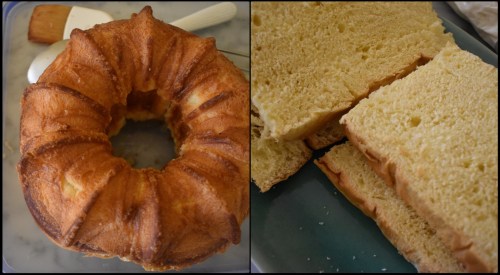 Mojito brioche layer cake - slicing and soaking
