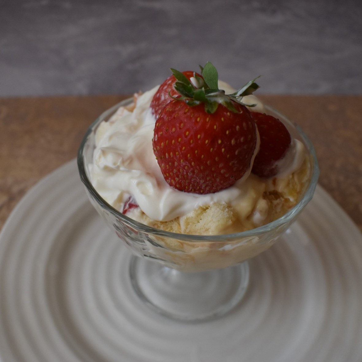 Lime-oncello strawberry trifle