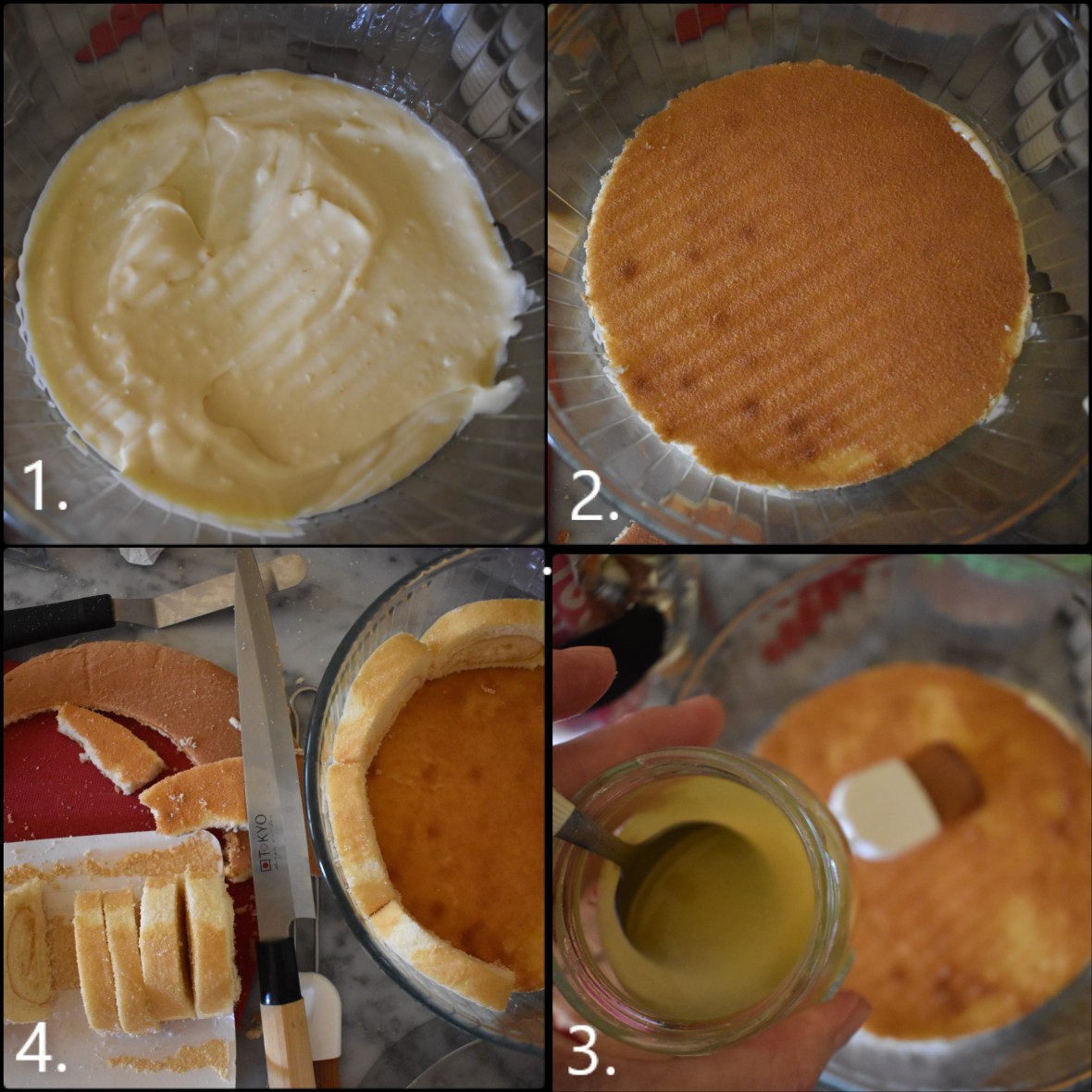 Lime-oncello Strawberry trifle - assembling 1