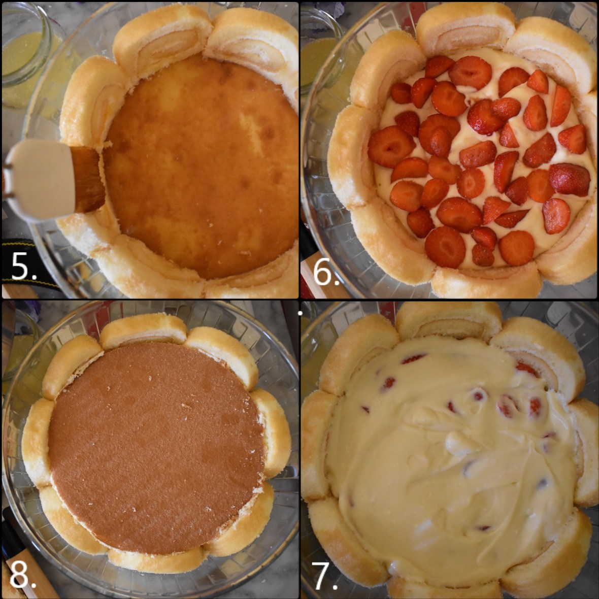 Lime-oncello Strawberry trifle - assembling 2