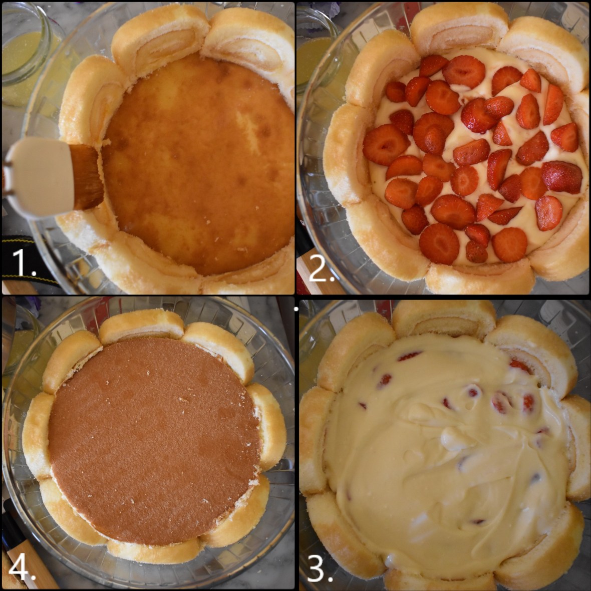 Lime-oncello Strawberry trifle - assembling 2