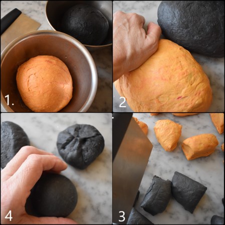 DAY 2 Shaping Halloween sourdough bagels part 1