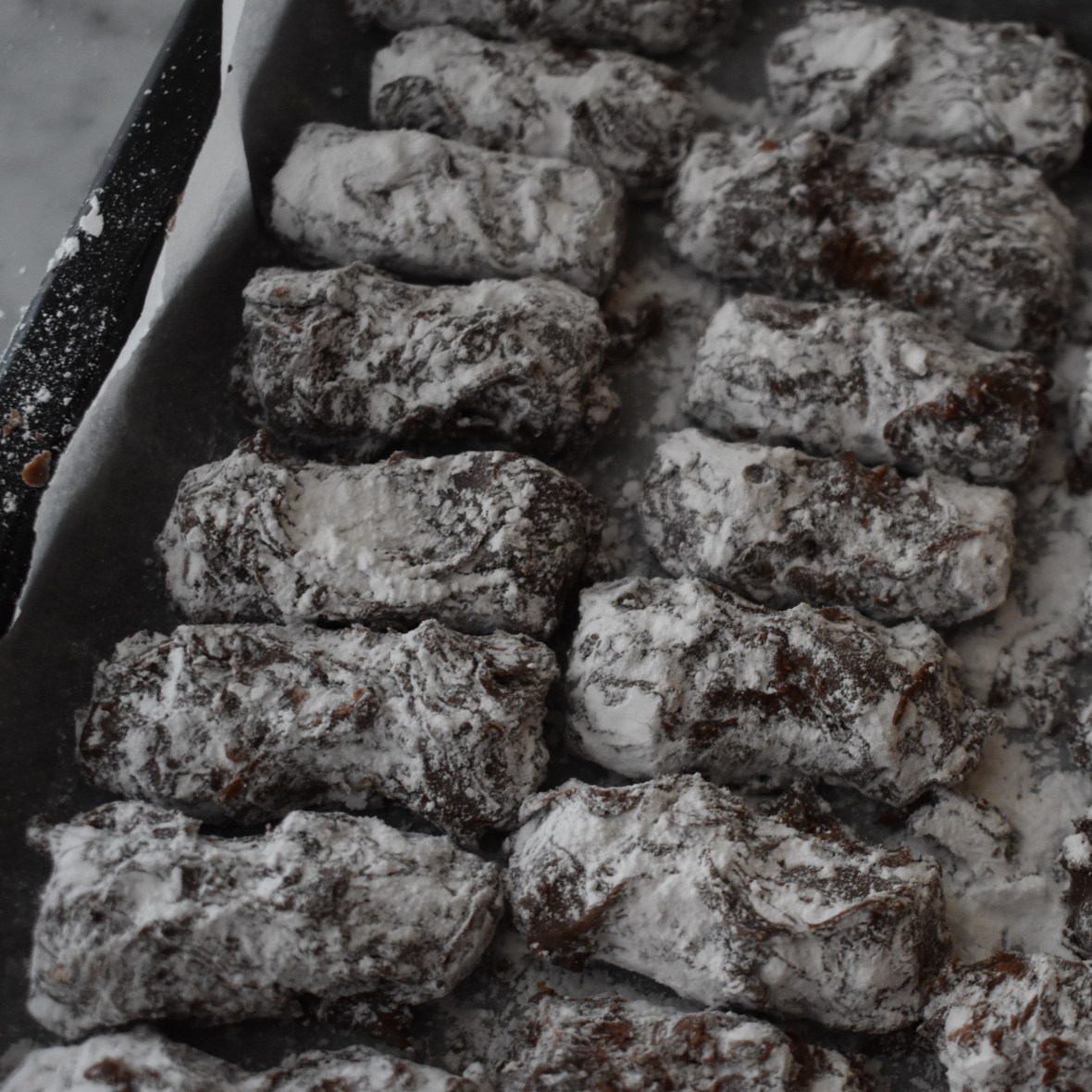 Muscadines, French milk chocolate truffles