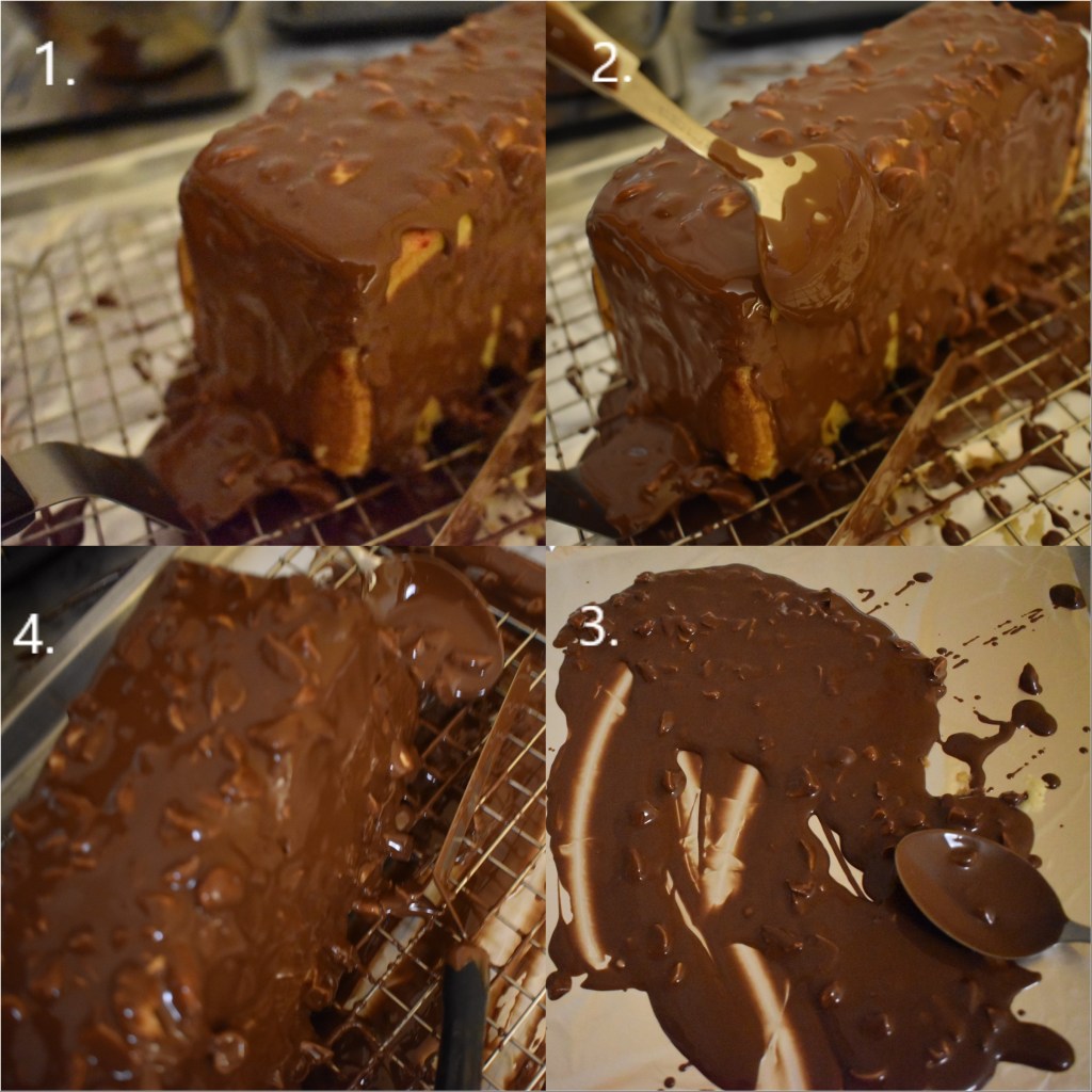 Lemon and raspberry insert loaf cake, rocher glaçage 2