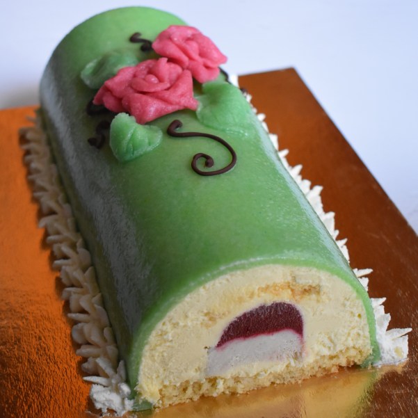 Swedish Princess log cake entremets