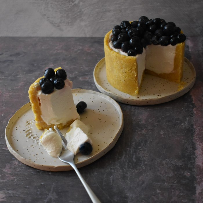 Purple Dawn: blueberry, lime and custard cookie cheesecake