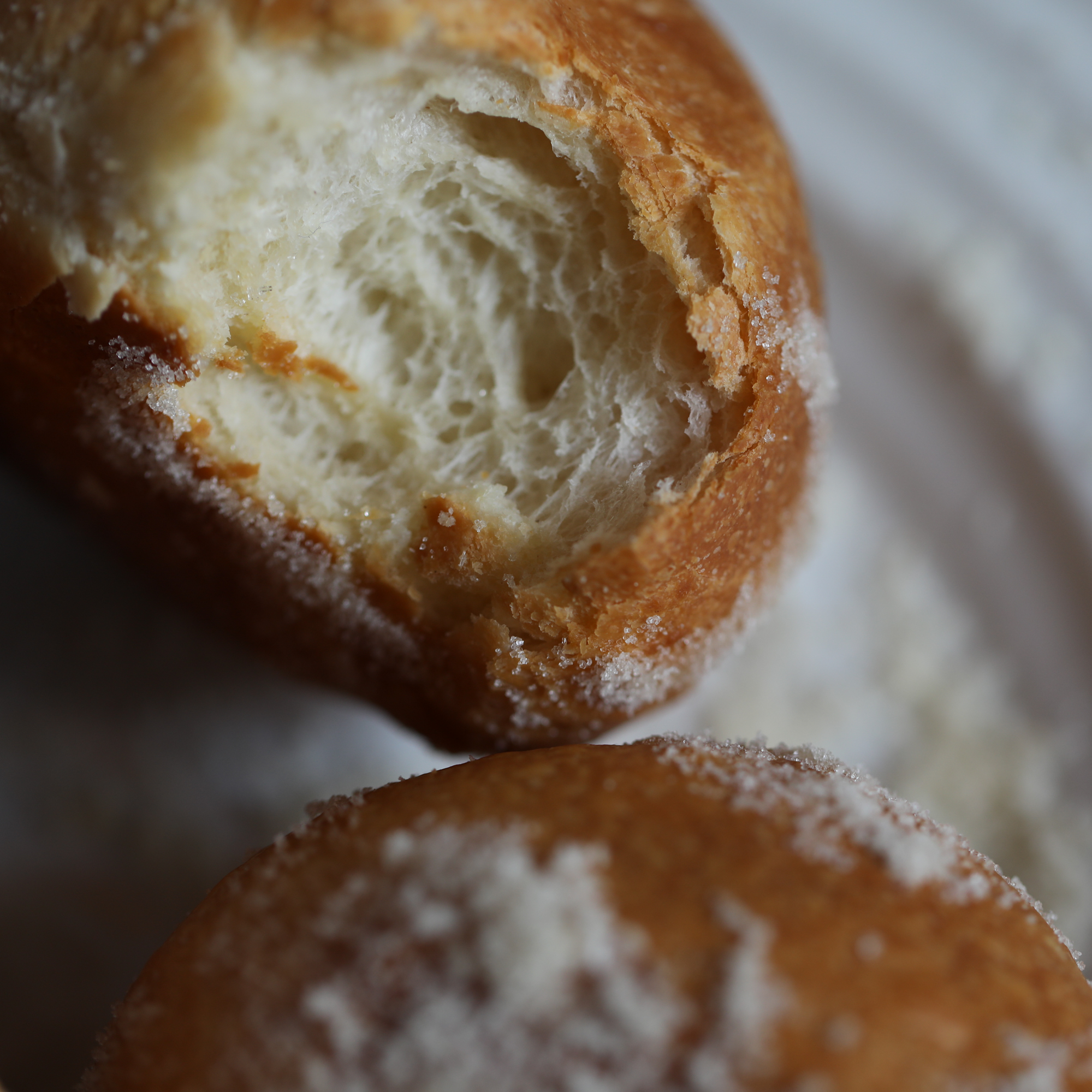 Inside a sourdough airfryer doughnut