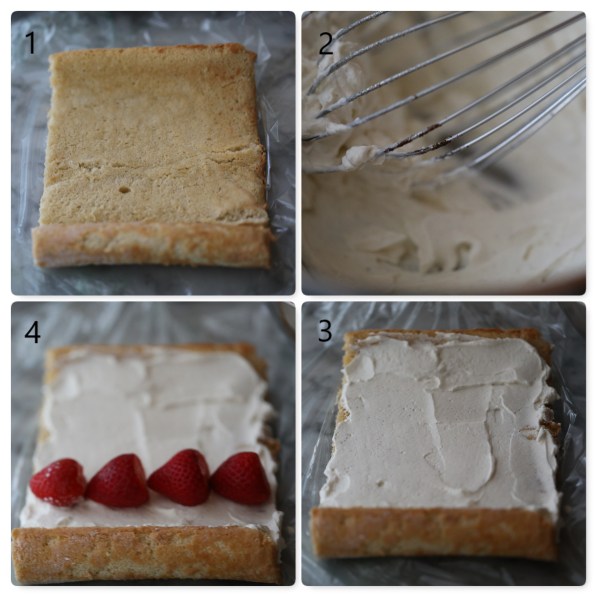Strawberrt roll cake - assenbling 1